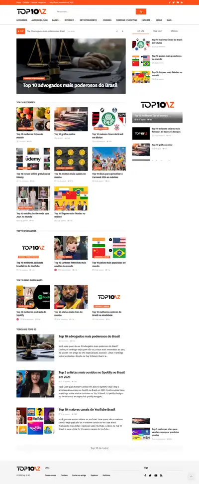 Blog Top 10 AZ pagina inicial 400