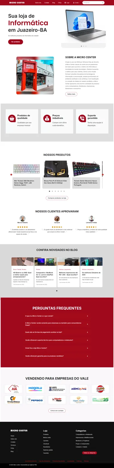 Site Micro Center pagina inicial 400