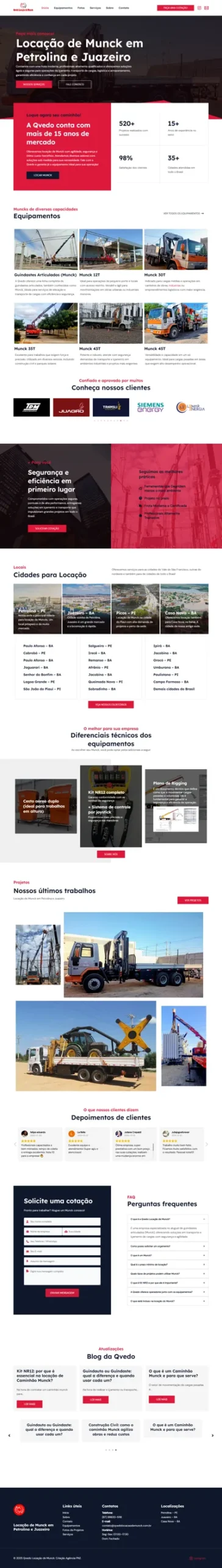 Site Qvedo Locacao de Munck pagina inicial 400